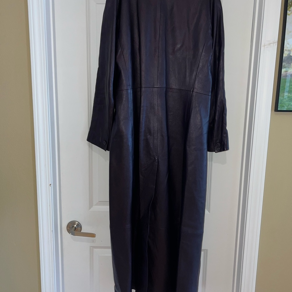 Herve Leger Leather purple coat - Picture 5 of 8